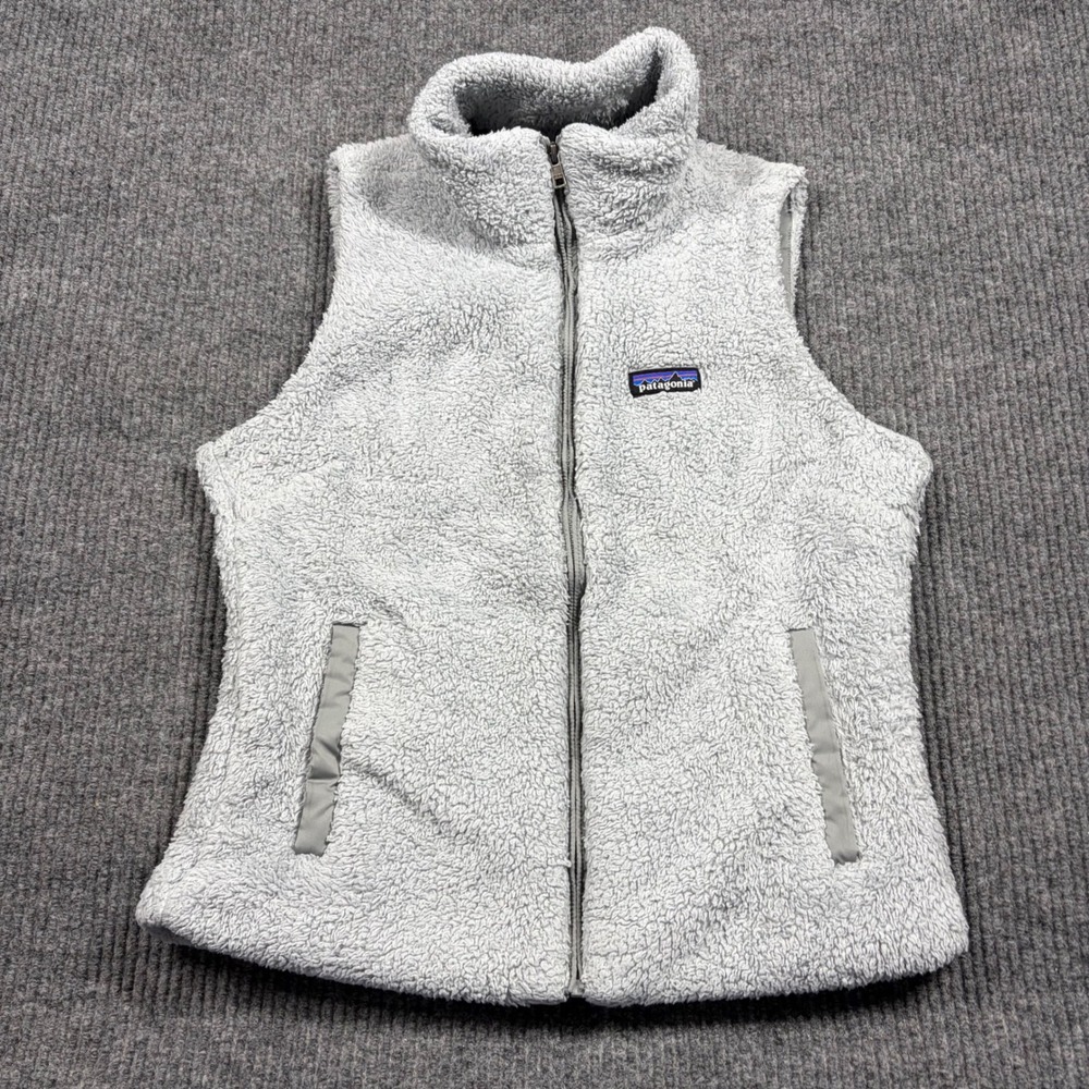 Patagonia Vest Womens M Los Gatos Fleece Vest Gray Full Zip High Pile